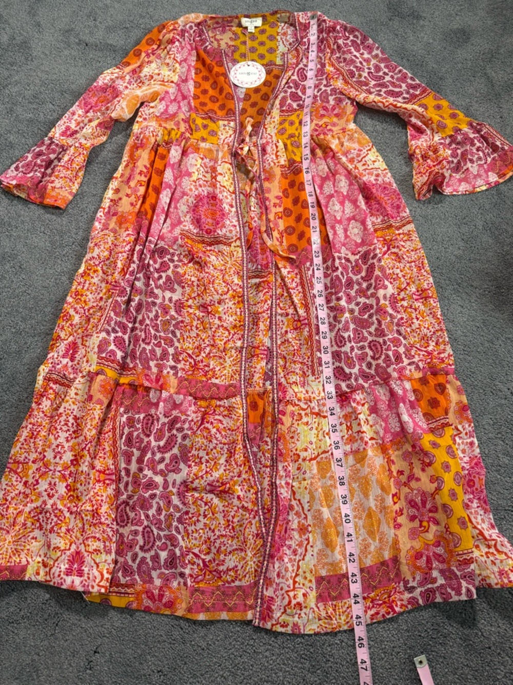 Umgee Multicolor Patchwork Duster Kimono Women Si… - image 4